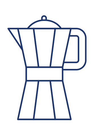 Moka Pot Graphic for Tallio's Coffee Brew Guide